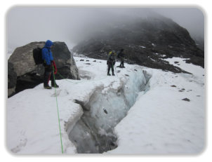 alpinistes sur le glacier de Freydane