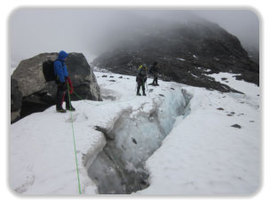 alpinistes sur le glacier de Freydane